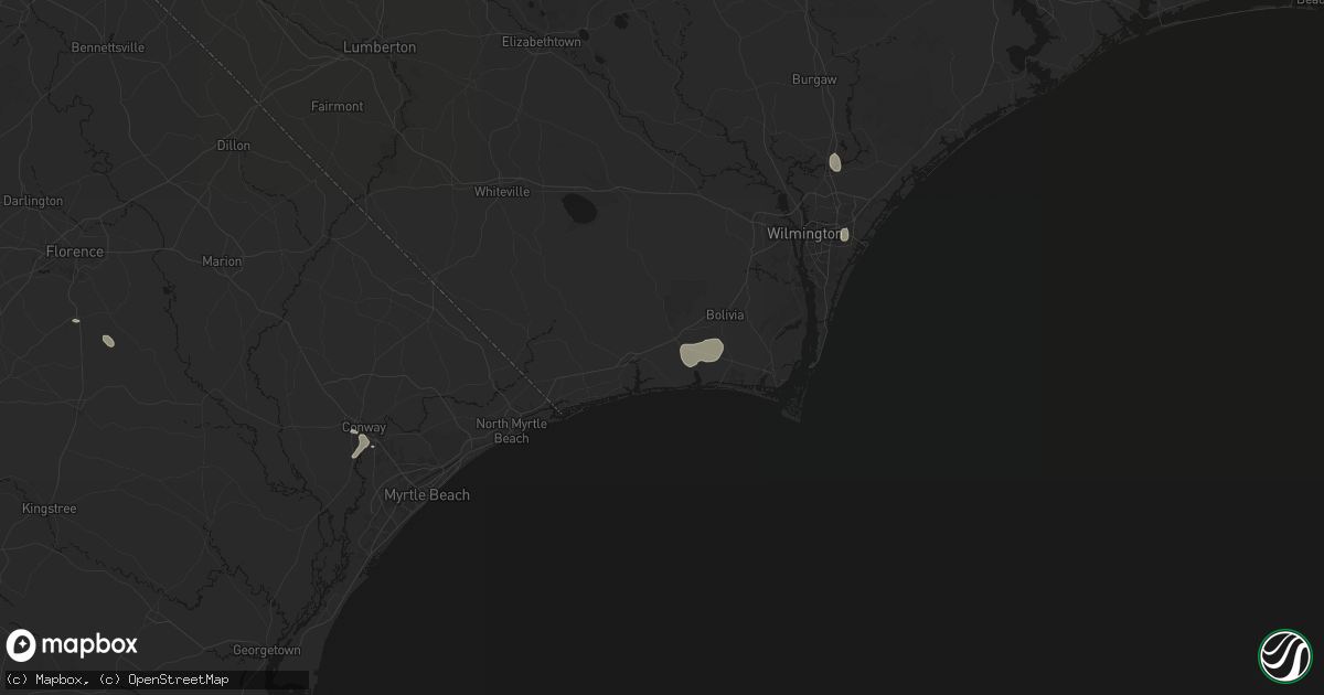 Hail map in Supply, NC on August 15, 2026