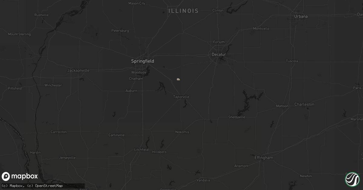 Hail map in Taylorville, IL on August 15, 2026