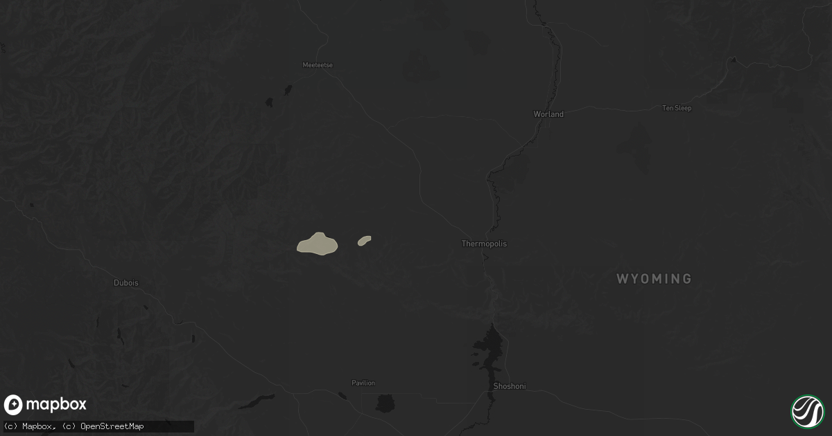 Hail map in Thermopolis, WY on August 15, 2026