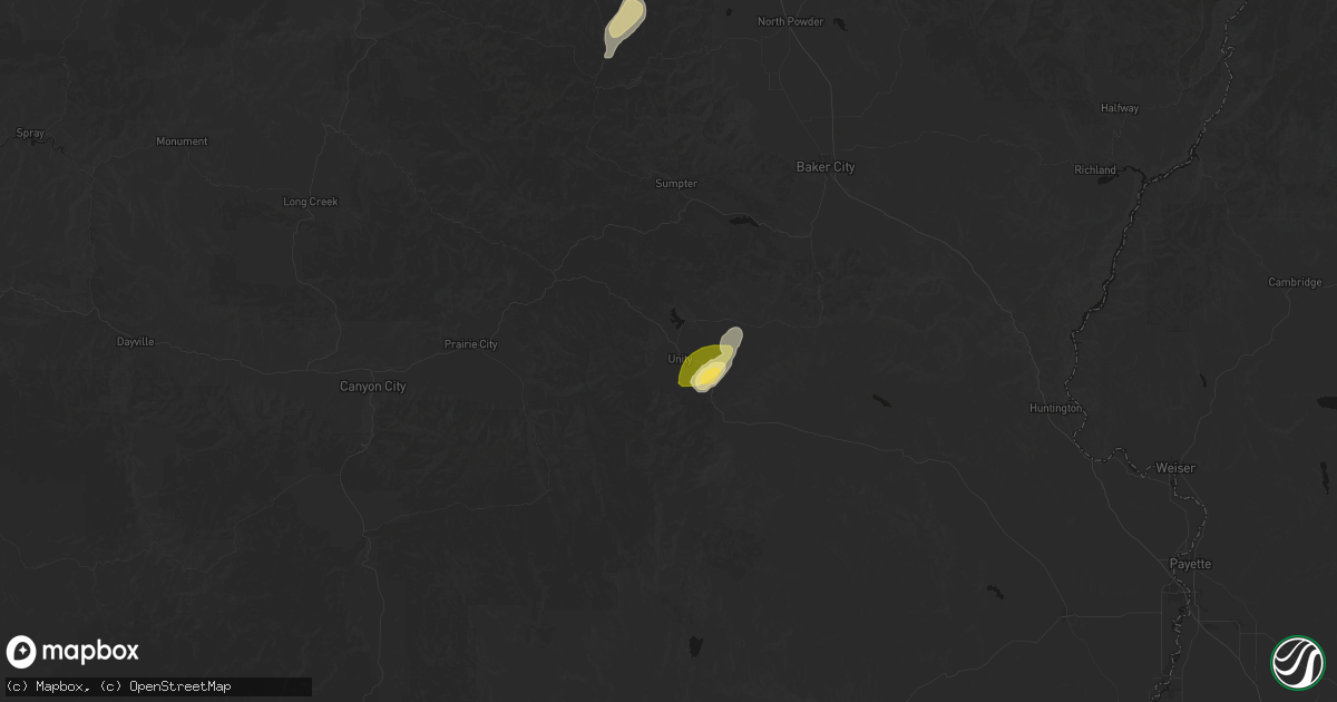 Hail map in Unity, OR on August 15, 2026