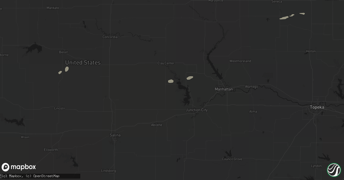 Hail map in Wakefield, KS on August 15, 2026