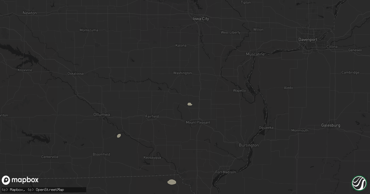 Hail map in Wayland, IA on August 15, 2026