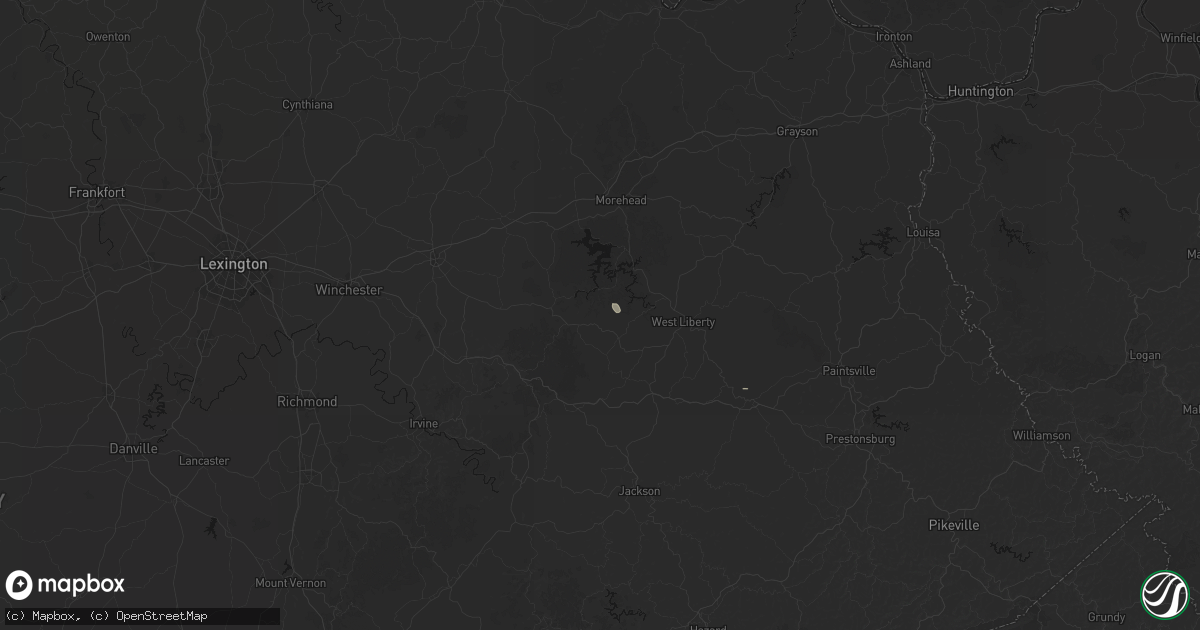 Hail map in Wellington, KY on August 15, 2026