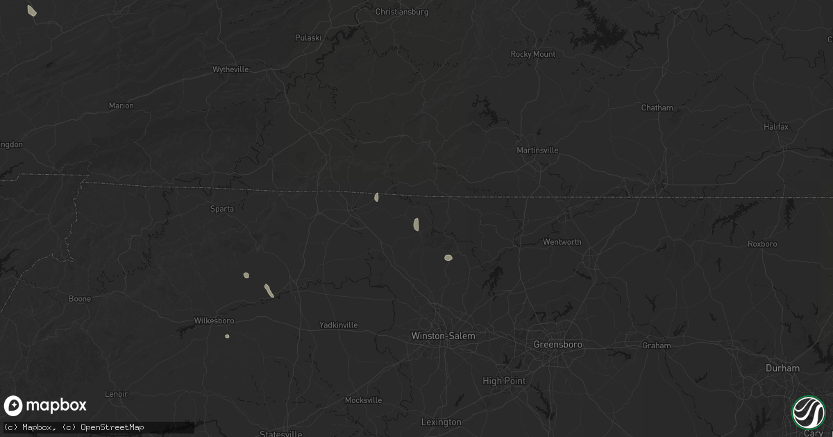 Hail map in Westfield, NC on August 15, 2026