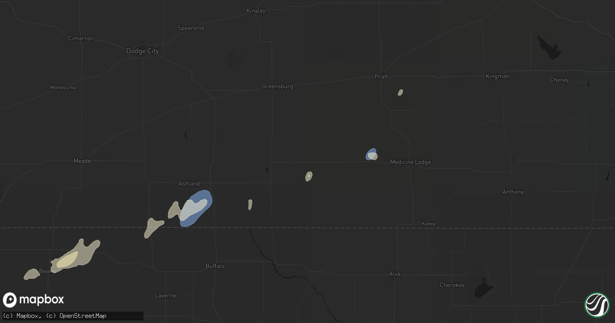 Hail map in Wilmore, KS on August 15, 2026