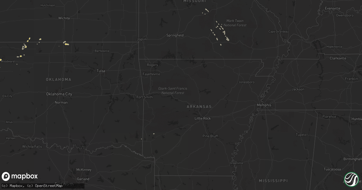Hail map on August 16, 2011