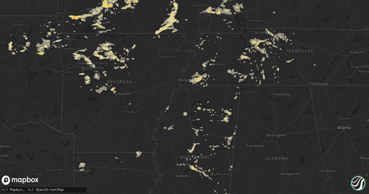 Hail map in Louisiana on August 16, 2012