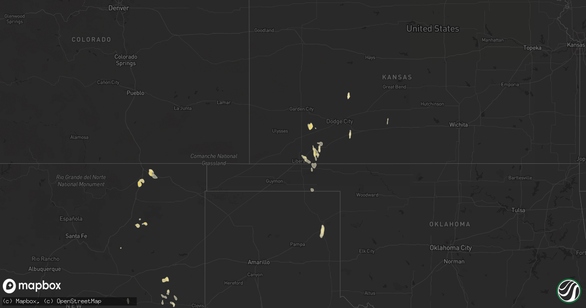 Hail map in New Mexico on August 16, 2013