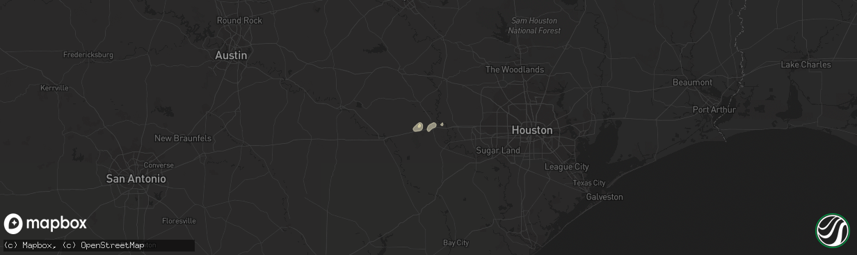 Hail map in Sealy, TX on August 16, 2015