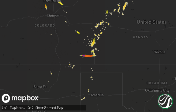 Hail map preview on 08-16-2015