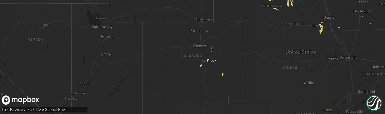 Hail map in Colorado on August 16, 2016