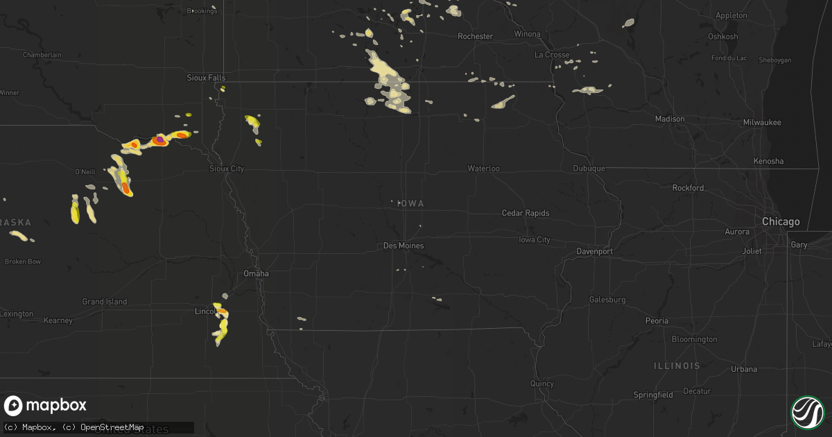 Hail map in Iowa on August 16, 2016