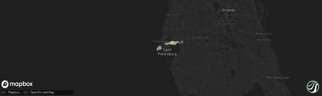 Hail map in Seminole, FL on August 16, 2016