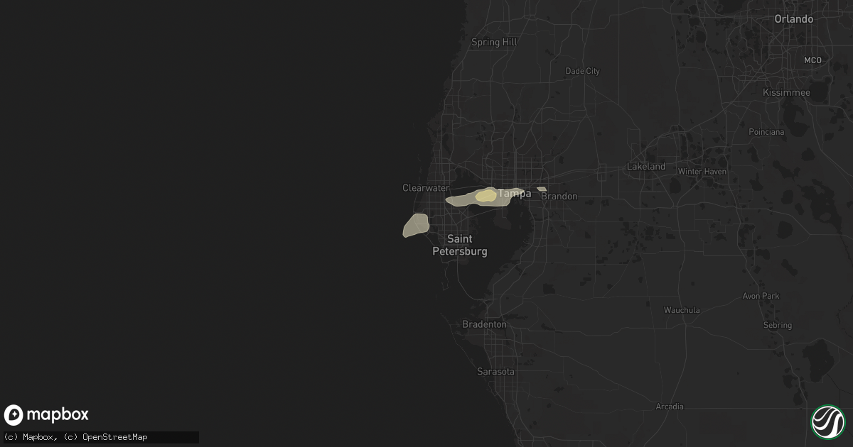 Hail map in Seminole, FL on August 16, 2016