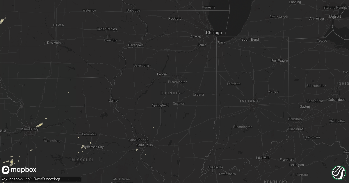 Hail map in Illinois on August 16, 2017