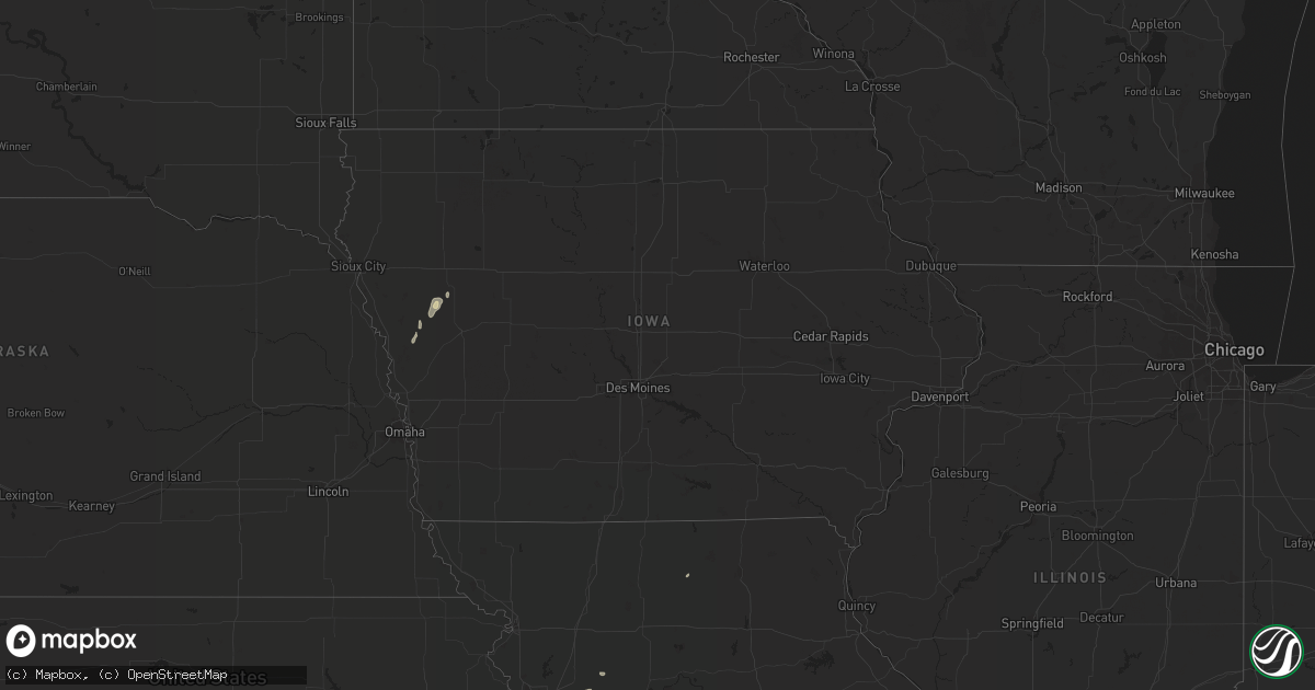 Hail map in Iowa on August 16, 2017