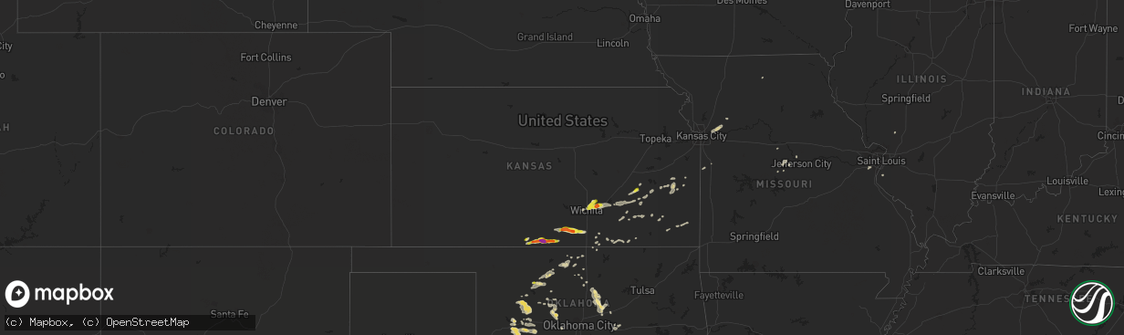 Hail map in Kansas on August 16, 2017