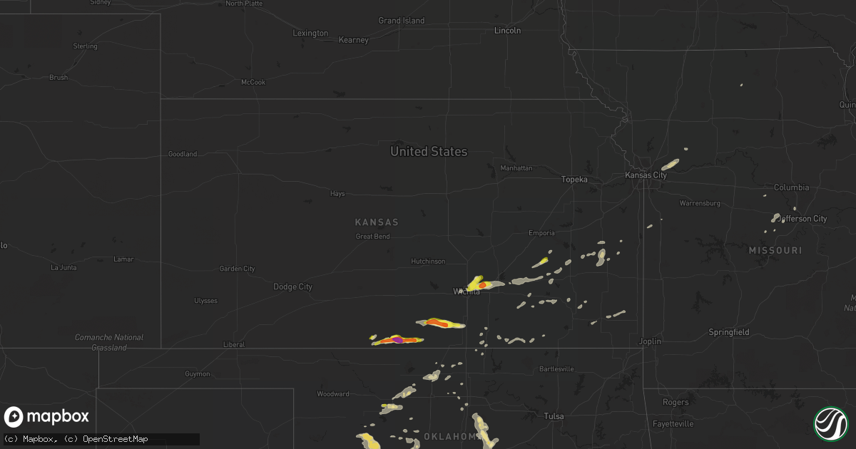 Hail map in Kansas on August 16, 2017