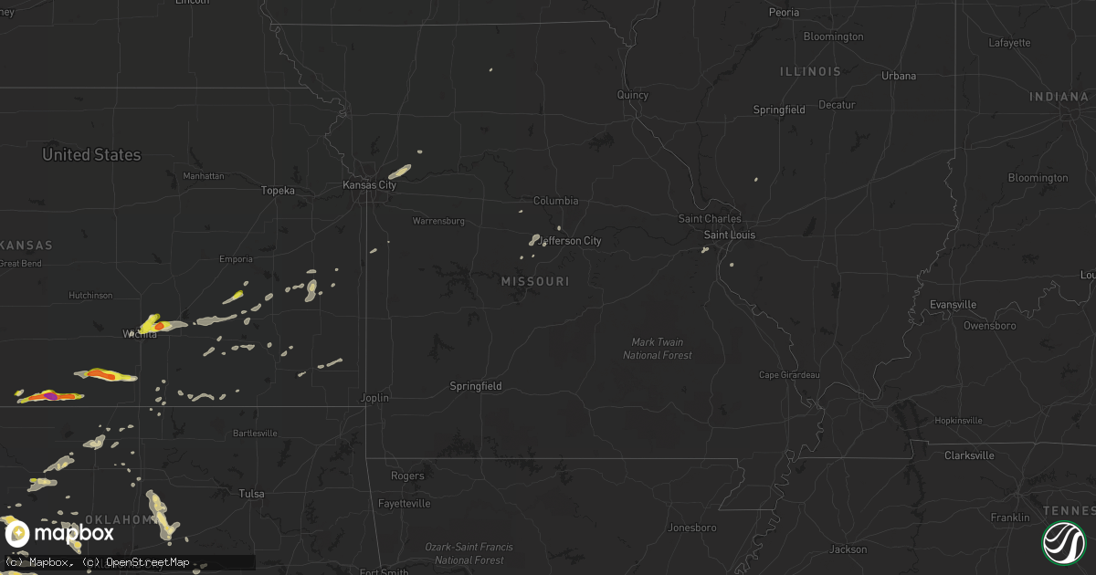 Hail map in Missouri on August 16, 2017