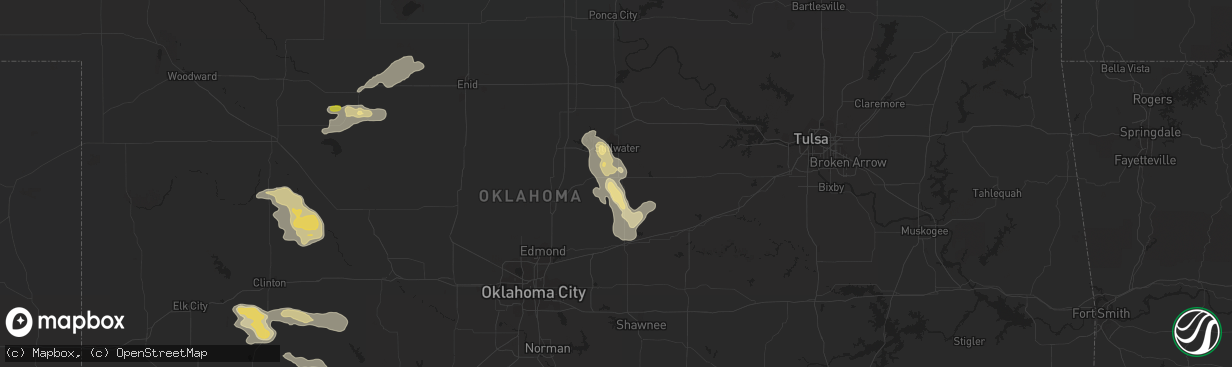 Hail map in Perkins, OK on August 16, 2017