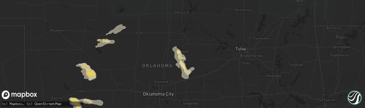 Hail map in Stillwater, OK on August 16, 2017