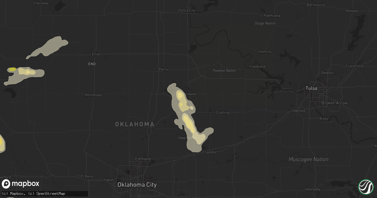 Hail map in Stillwater, OK on August 16, 2017
