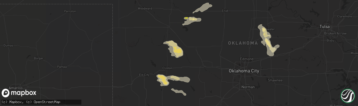 Hail map in Thomas, OK on August 16, 2017