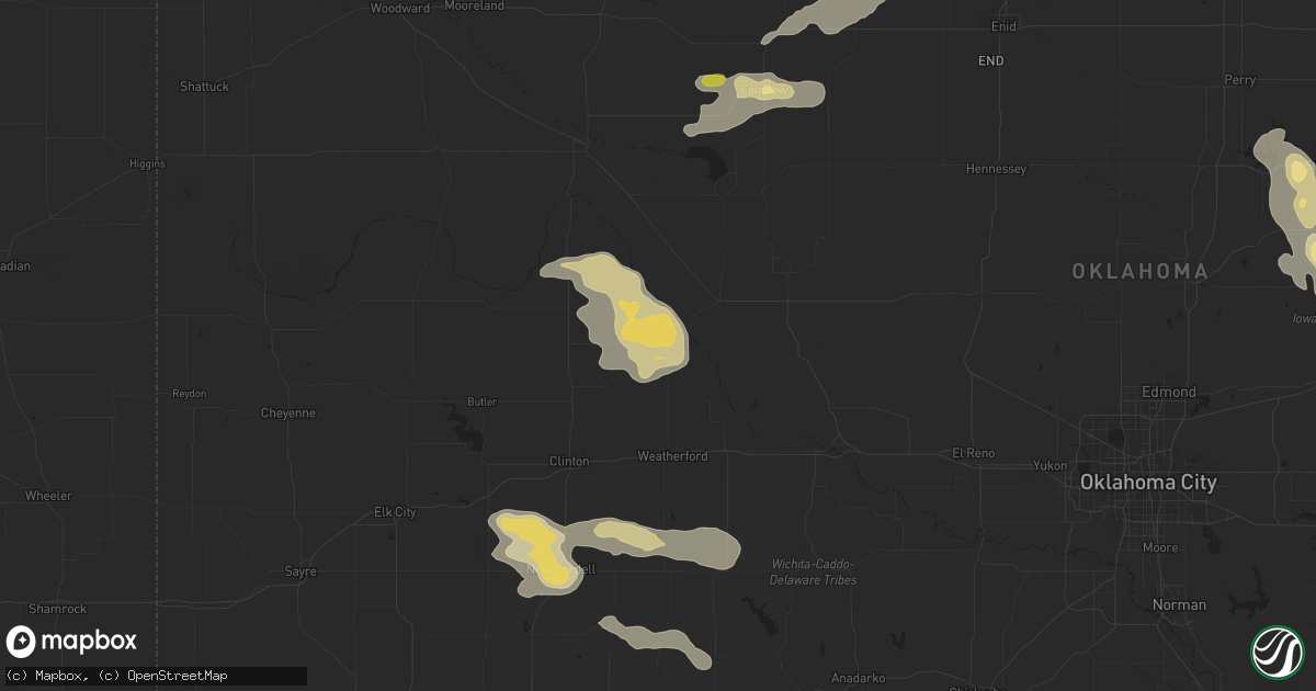 Hail map in Thomas, OK on August 16, 2017