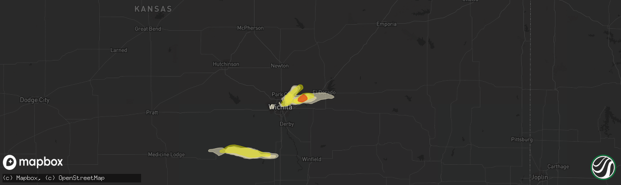 Hail map in Towanda, KS on August 16, 2017