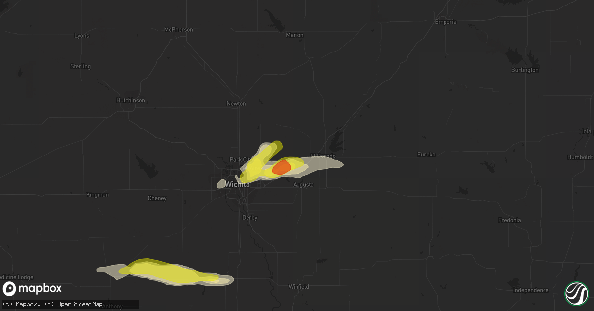 Hail map in Towanda, KS on August 16, 2017