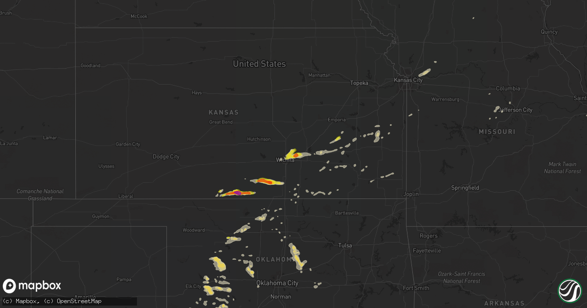 Hail map on August 16, 2017