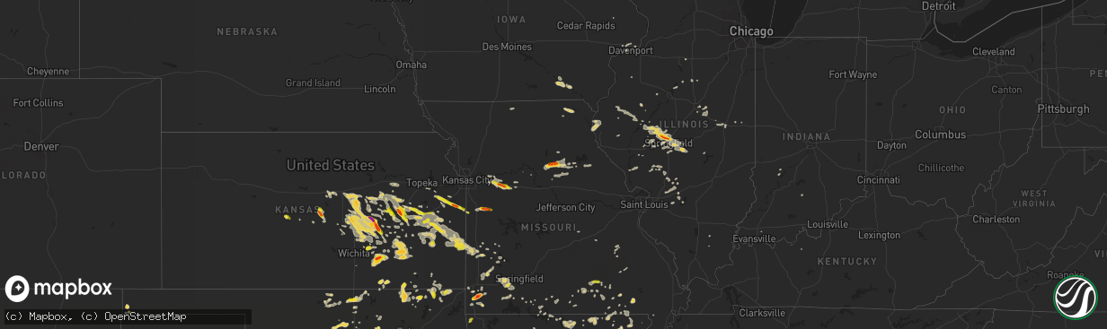 Hail map on August 16, 2018