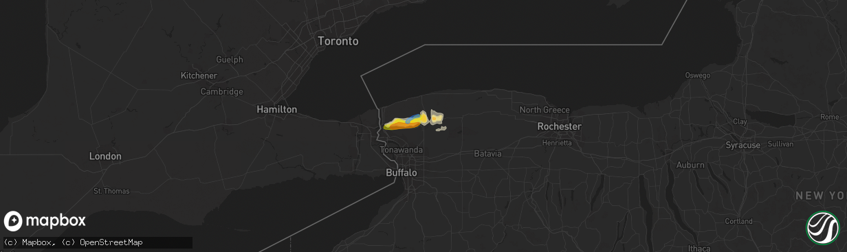 Hail map in Lockport, NY on August 16, 2019