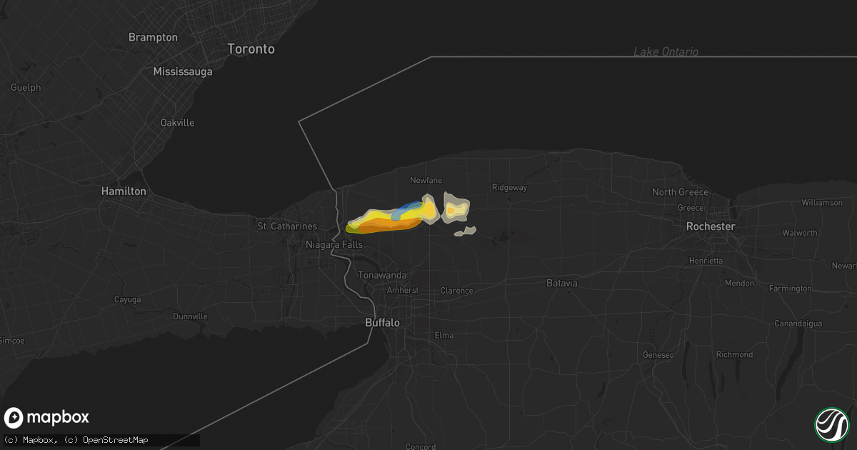 Hail map in Lockport, NY on August 16, 2019
