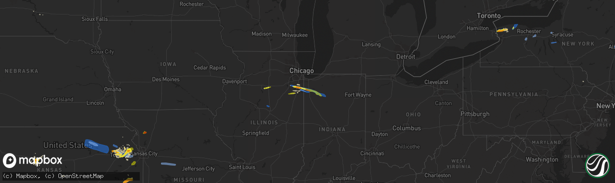 Hail map on August 16, 2019