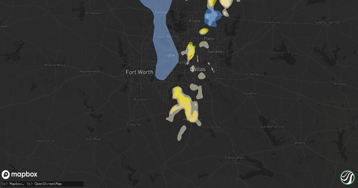 Hail map in Cedar Hill, TX on August 16, 2020