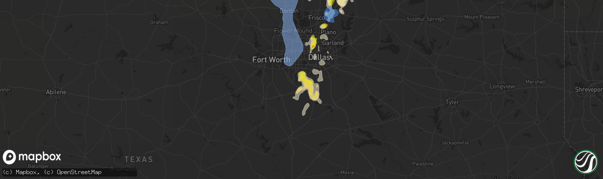 Hail map in Midlothian, TX on August 16, 2020