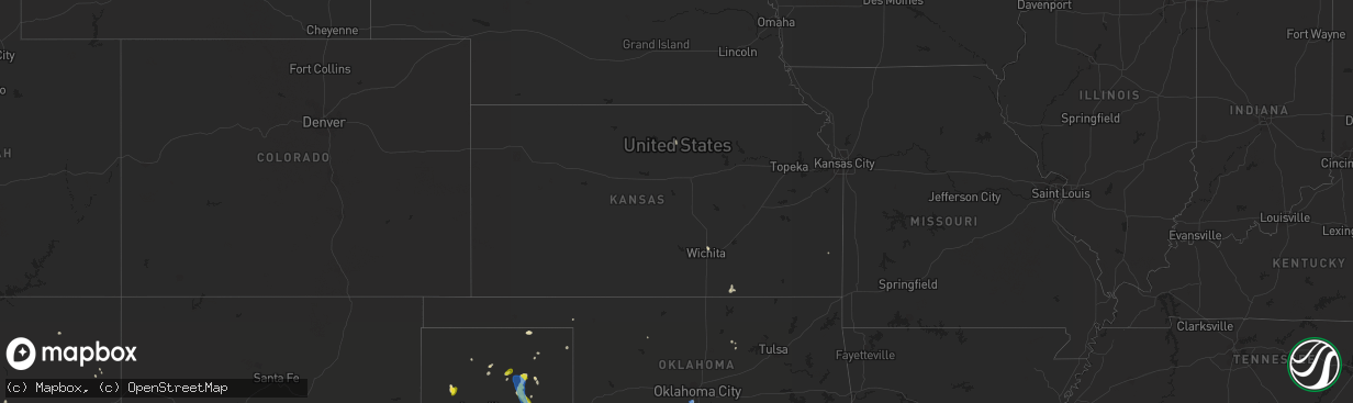 Hail map in Kansas on August 16, 2021