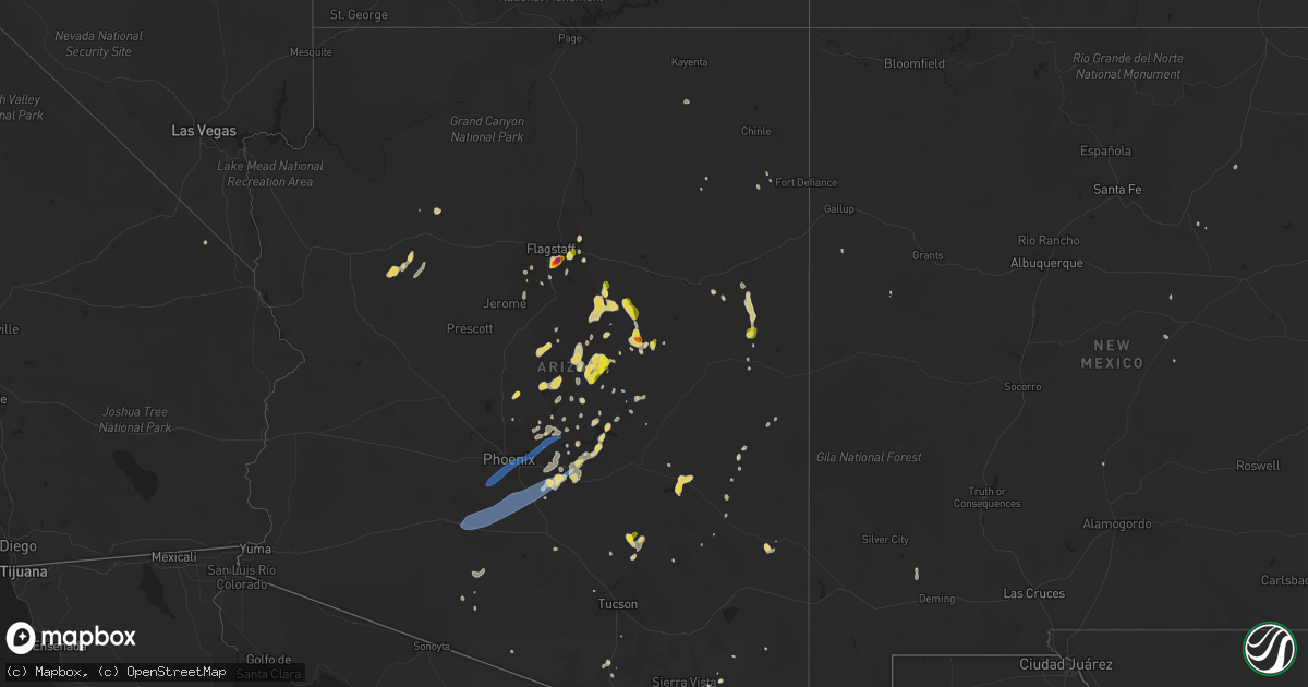 Hail map on August 16, 2021