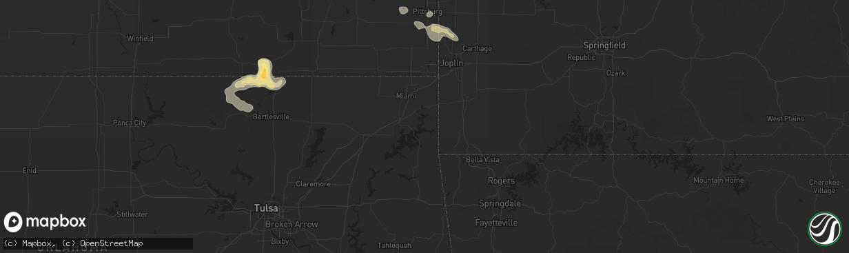 Hail map in Belzoni, MS on August 16, 2022