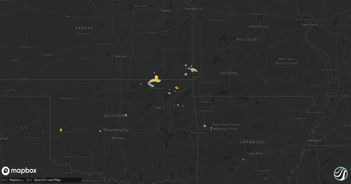 Hail map on August 16, 2022