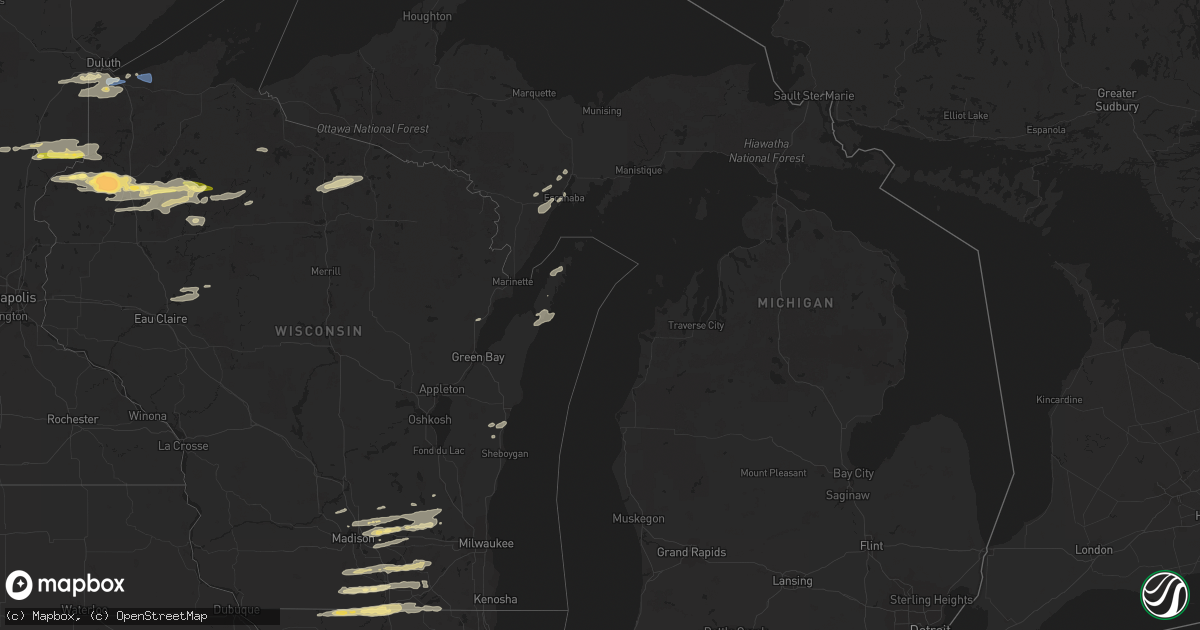 Hail map in Michigan on August 16, 2023