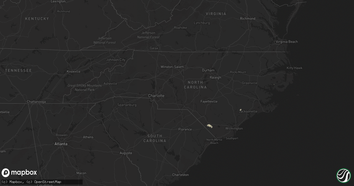 Hail map in North Carolina on August 16, 2023