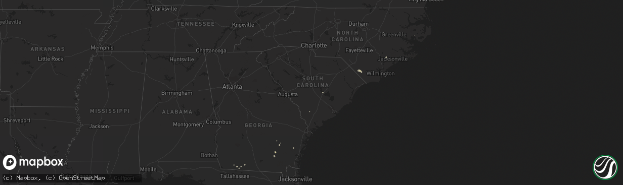 Hail map in South Carolina on August 16, 2023
