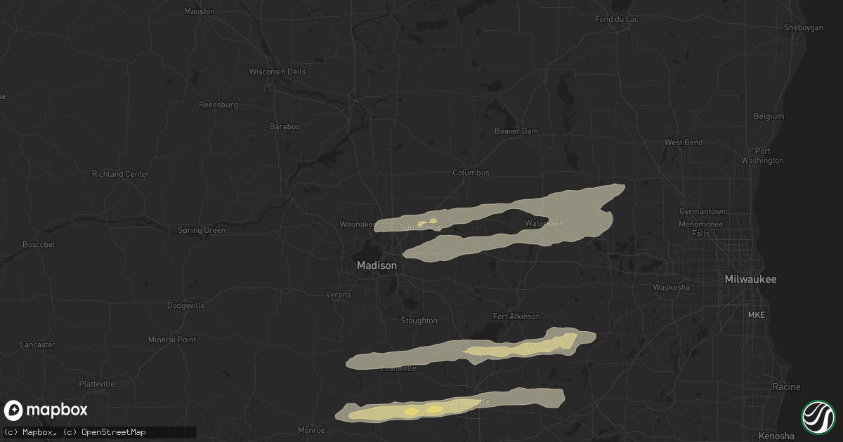 Hail map in Sun Prairie, WI on August 16, 2023