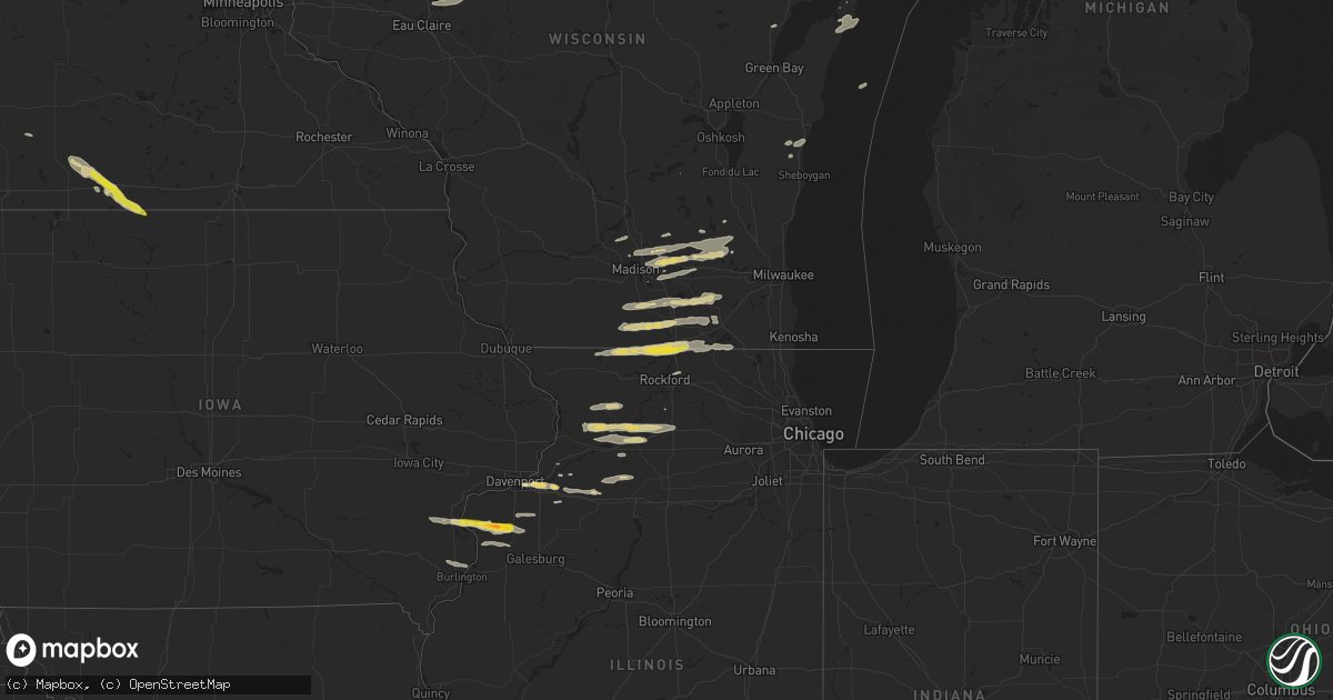 Hail map on August 16, 2023