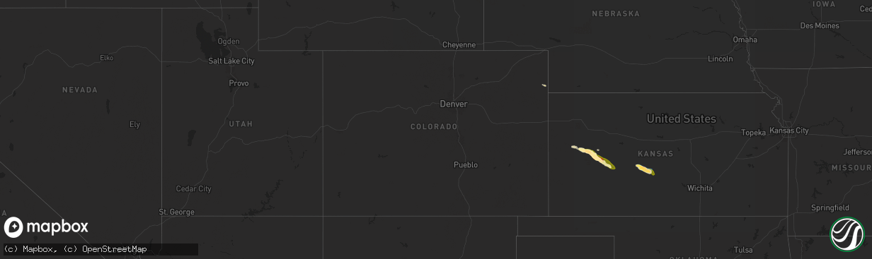 Hail map in Colorado on August 16, 2024