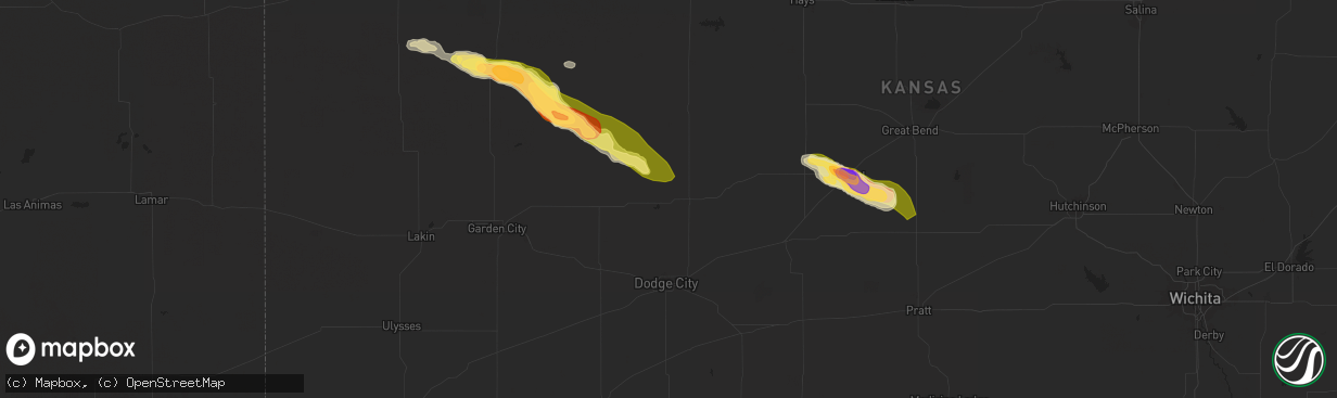 Hail map in Jetmore, KS on August 16, 2024