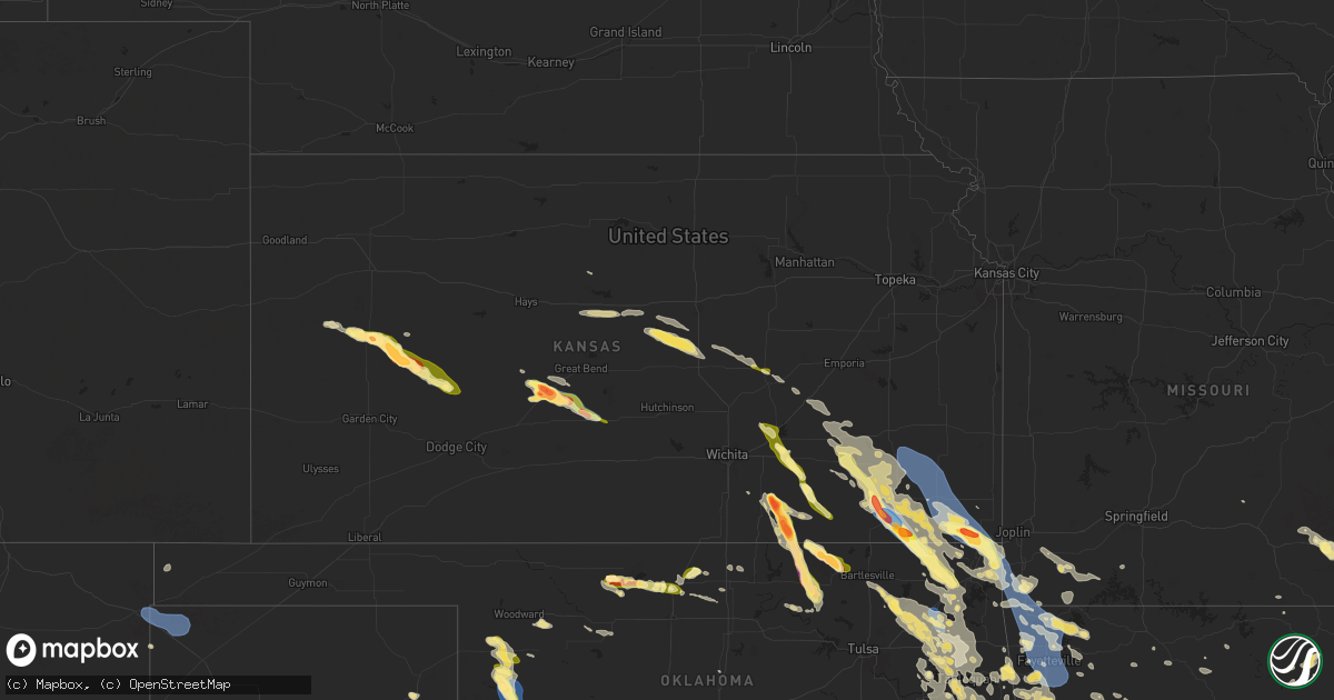 Hail map in Kansas on August 16, 2024