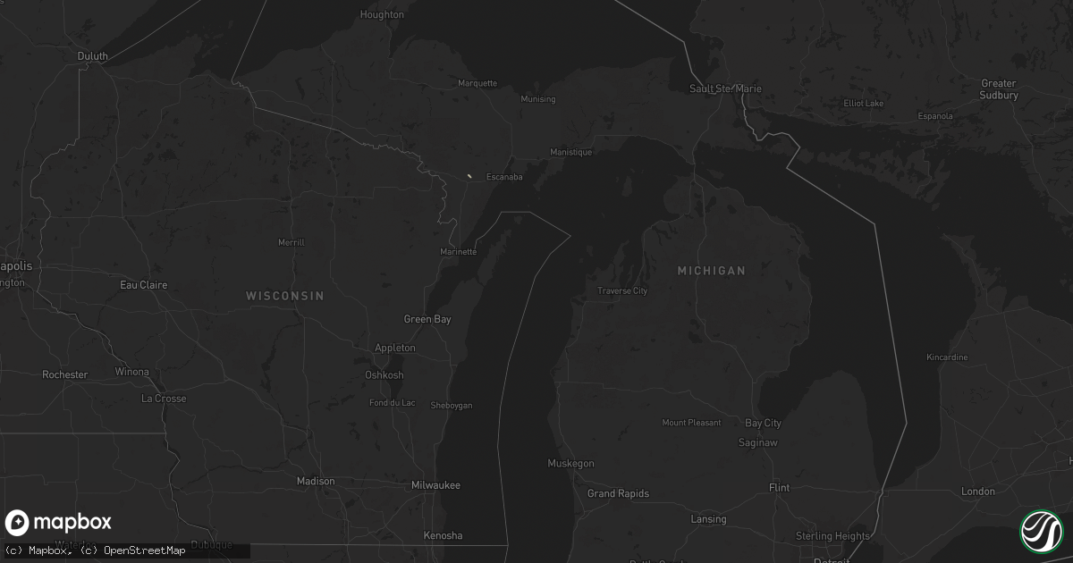 Hail map in Michigan on August 16, 2024